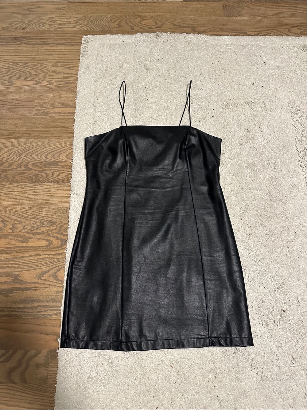 Black Faux Leather Mini Dress